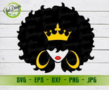 Black queen Afro Woman SVG, Afro Girl Svg, Red lips Afro Woman Svg, Black Diva Svg, Curly Hair Svg Dxf, Png, Pdf, Eps Files , Instant download GaoDesigns Store Digital item
