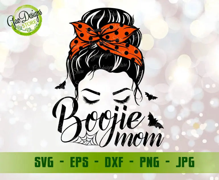 Boojie Mom svg Halloween Messy Bun Svg cutting file - Gaodesigns Store