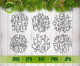 Christmas ornament svg bundle; Christmas Circle Sign SVG; hand lettered svg; christmas svg; christmas scene svg Digital item - GaoDesigns Store