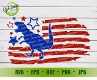 Dino American Flag Svg, Patriotic Dinosaur Svg, 4th of July Svg, USA T-Rex svg, Independence Day Svg GaoDesigns Store Digital item