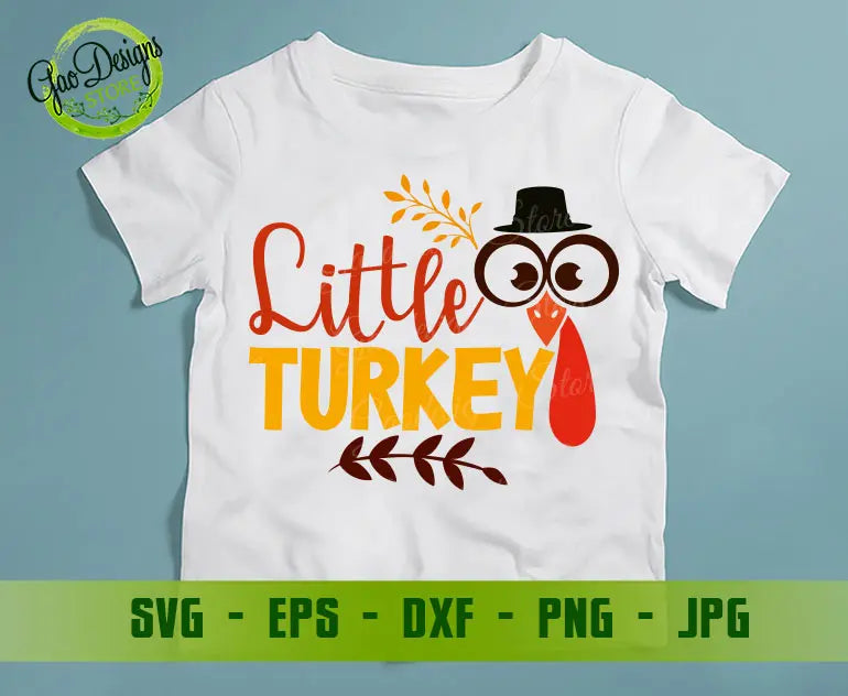 Pretty Little Turkey SVG Cutting File Thankful Thanksgiving 