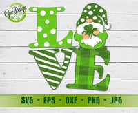 St Patricks Gnome Love Svg, St Patricks Day Gnomes SVG Irish Gnomes with Shamrock Leprechaun Gnome with Clover SVG DXF cutting file GaoDesigns Store Digital item