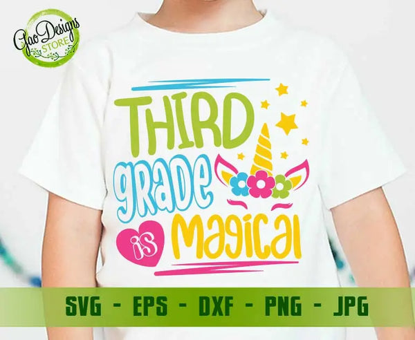 Third grade is magical svg, Hello 3rd grade svg, back to school svg, first day of school svg cricut GaoDesigns Store Digital item