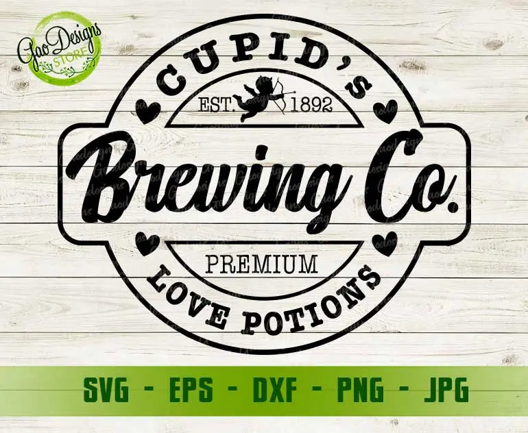 Cupid Brewing Co SVG Cut File for Cricut, Cameo Silhouette