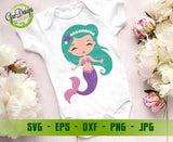 Cute Mermaid Svg, Mermaid Monogram Svg, Mermaid Birthday Girl SVG, Sea Beach SVG Cricut Cut Files GaoDesigns Store Digital item