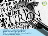 Daddy You Are Brave Jon Snow Smart Tyrion Strong Drogon Loyal Hodor svg GOT, Father's day svg, GOT Dad svg GaoDesigns Store Digital item