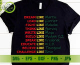 Dream Like Martin Svg, Black power SVG cut file, african american SVG Files for Cricut, Black Power Png GaoDesigns Store Digital item