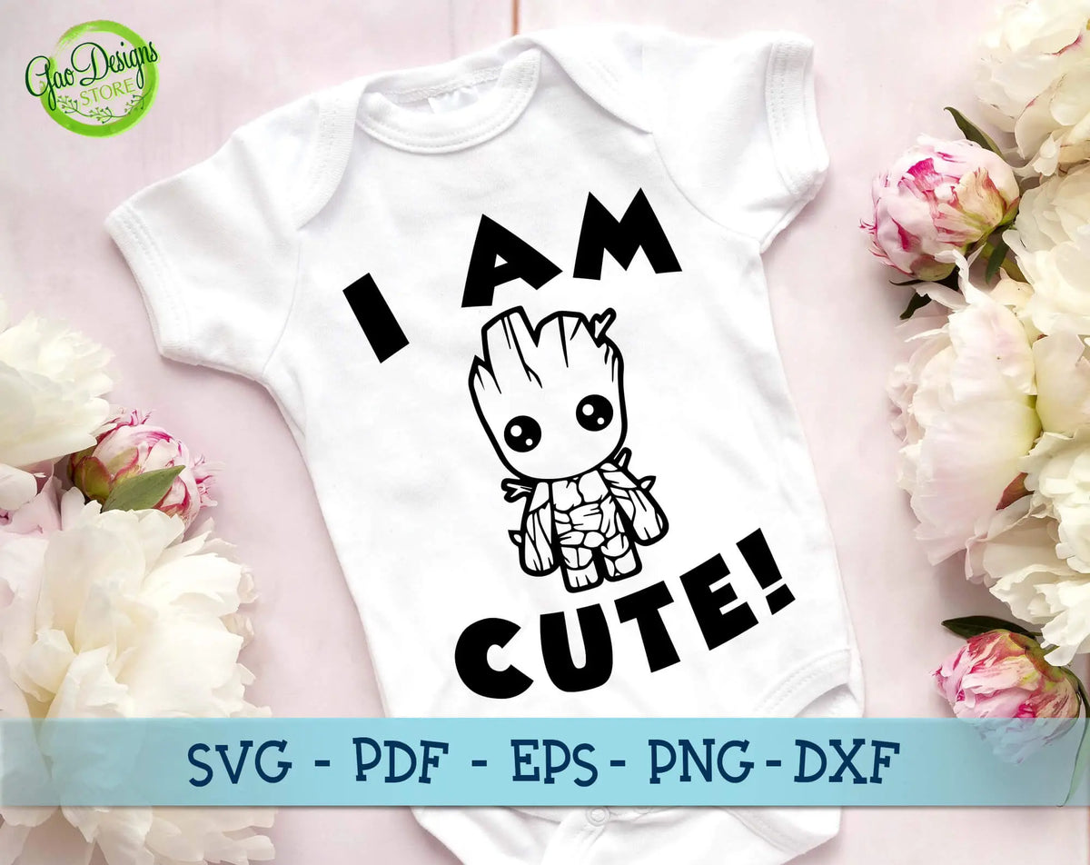 GROOT silhouette svg i am cute svg i am groot svg baby groot svg