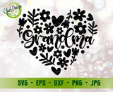Grandma flower heart svg Nana SVG, Happy Mother's Day Svg, Grandma Heart Svg, Mom Shirt svg, Mom Life Svg, Grandmother svg Mothers Svg Cut Files For Silhouette GaoDesigns Store Digital item