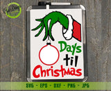 Grinch Hand Countdown Days Until Christmas SVG File, Grinch Christmas Countdown svg, Winter Holiday svg GaoDesigns Store Digital item