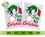 Grinch Hand Countdown Days Until Christmas SVG File, Grinch Christmas Countdown svg, Winter Holiday svg GaoDesigns Store Digital item
