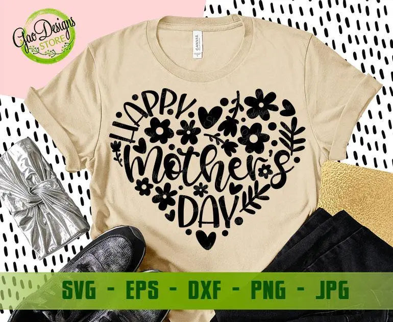 Happy Mother's Day SVG, Mothers Heart flower Svg, Mother Svg, Mom Svg, Mom  Life Svg, Grandmother svg Mothers Svg Cut Files For Silhouette