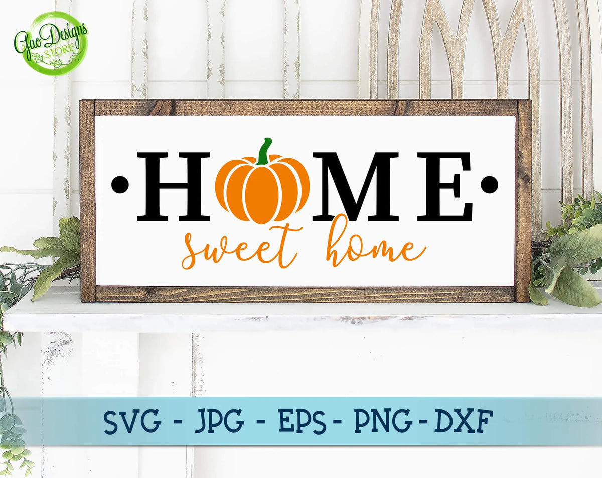 Home Sweet Home svg, Home with pumpkin svg, fall svg designs, fall