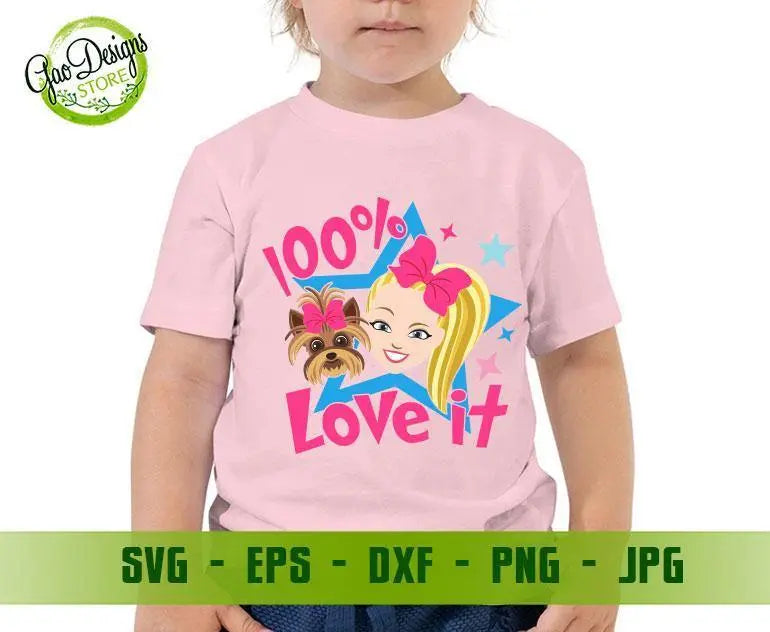 Jojo siwa 100% love it svg, Jojo siwa shirt svg, Jojo siwa squad svg