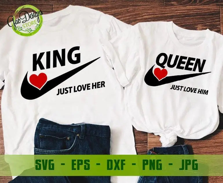  King Queen Couple Tshirt for Him Her His Couple Shirt