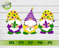 Mardi Gras Gnomes Svg, Mardi Gras Svg Dxf Eps, Gnome Beads, Fleur de Lis Svg, Louisiana Parade Clipart, Cute Mardi Gras Shirt Svg, Cut Files GaoDesigns Store Digital item