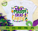 Mardi Gras Queen svg Mardi Gras svg, Fat Tuesday svg, Mardi Gras Shirt, Jester Hat svg, Fleur De Lis svg, Louisiana dxf, eps, png, Cut File GaoDesigns Store Digital item