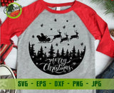 Merry Christmas svg, Santa Sleigh Reindeer Svg, Flying Santa svg, Reindeer svg, Christmas Scene svg, Funny Christmas Shirts svg, Holiday Svg GaoDesigns Store Digital item