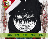 Merry Christmas svg, Santa Sleigh Reindeer Svg, Flying Santa svg, Reindeer svg, Christmas Scene svg, Funny Christmas Shirts svg, Holiday Svg GaoDesigns Store Digital item
