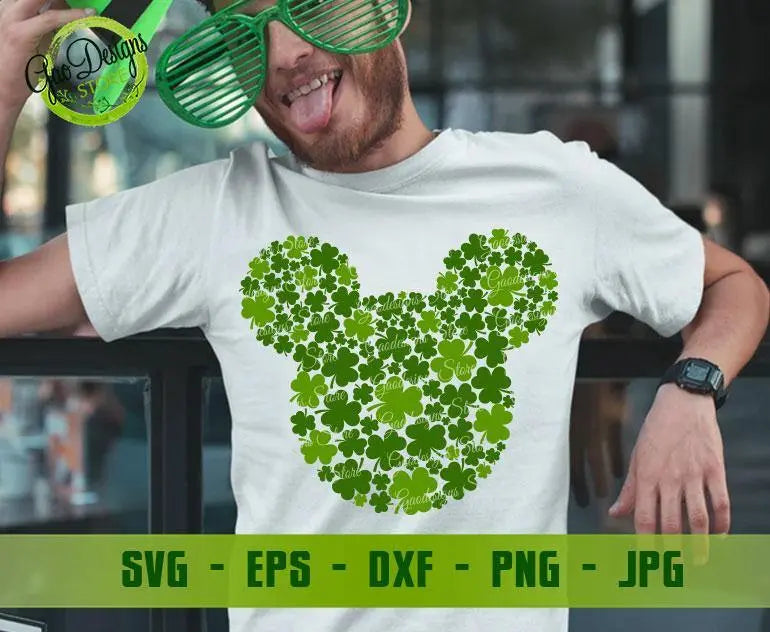 St. Patrick's Day Mickey Mouse T Shirt for Kids - clover glasses - Sha –  PrintChix