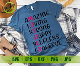 Mother Amazing, Loving, Strong, Happy, Selfless, Graceful Svg, Mom Shirt svg, Mom Life Svg, Mothers Svg, Mother's Day Svg, New Mom Svg Cut Files For Silhouette GaoDesigns Store Digital item