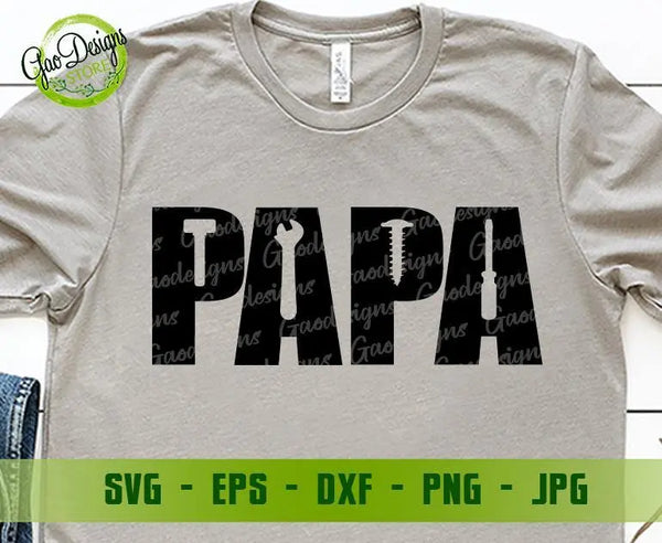 Papa word with tools svg, Papa tools svg files for cricut, Father's day gift happy father's day SVG GaoDesigns Store Digital item
