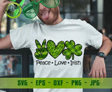 Peace Love Irish Svg, St. Patrick's Day Svg, Irish Lucky Shamrock svg, Clover SVG file, Shamrock Clip Art GaoDesigns Store Digital item