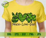 Peace Love Irish Svg, St. Patrick's Day Svg, Irish Lucky Shamrock svg, Clover SVG file, Shamrock Clip Art GaoDesigns Store Digital item
