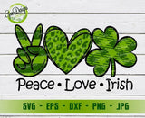 Peace Love Irish Svg, St. Patrick's Day Svg, Irish Lucky Shamrock svg, Clover SVG file, Shamrock Clip Art GaoDesigns Store Digital item