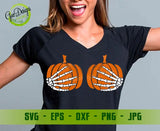 Pumkins skeleton hands boobs svg Free SVG Cut File Skeleton hands svg, Skeleton boob hands svg Halloween Shirt svg GaoDesigns Store Free digital item