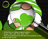 St Patricks Day Gnomes SVG Irish Gnomes with Shamrock Leprechaun Gnome with Clover SVG DXF cutting file GaoDesigns Store Digital item
