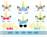 Unicorn bundle svg UNICORN FACE SVG, unicorn head svg files for cricut, unicorn face clipart, unicorn birthday svg, birthday girl svg GaoDesigns Store Digital item