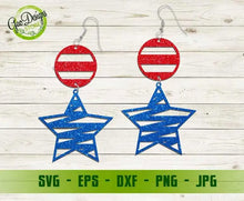 Load image into Gallery viewer, 4th of July Earrings SVG, Bundle Independence Day SVG, Earrings template SVG, Patriotic Earring Svg GaoDesigns Store Digital item
