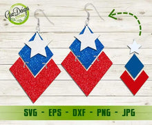 Load image into Gallery viewer, 4th of July Earrings SVG, Bundle Independence Day SVG, Earrings template SVG, Patriotic Earring Svg GaoDesigns Store Digital item
