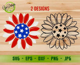 4th of july sunflower svg 4th of July svg  Patriotic Sunflower svg Independence Day svg American svg GaoDesigns Store Digital item
