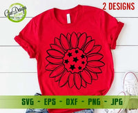 4th of july sunflower svg 4th of July svg  Patriotic Sunflower svg Independence Day svg American svg GaoDesigns Store Digital item