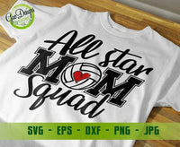 All star Volleyball Mom SVG, Volleyball Mom digital cutting file, cricuit, biggest fan svg, mom svg, vector shirt design, svg GaoDesigns Store Digital item