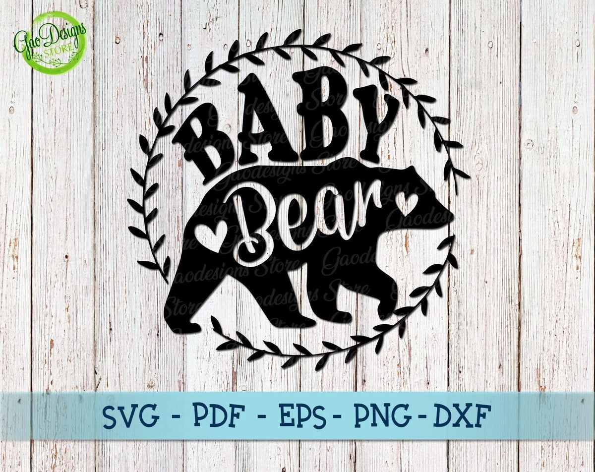 Baby bear svg file for cricut Bear family svg Momma bear design, bear ...