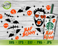Bad Bunny Halloween Full Wrap Svg, Venti Cup Decal Svg, bad bunny svg, Starbucks full wrap svg,