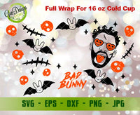 Bad Bunny Halloween Full Wrap Svg, Venti Cup Decal Svg, bad bunny svg, Starbucks full wrap svg, GaoDesigns Store Digital item