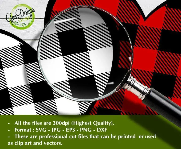 Buffalo Plaid Heart Svg Valentine Svg, Love Svg, Valentine Day Svg, PNG for Sublimation printing, Valentines day clipart GaoDesigns Store Digital item
