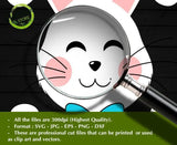 Bunny Split monogram svg Cut File Easter Bunny SVG, png, eps, dxf, Bunny Monogram Frames Easter svg GaoDesigns Store Digital item