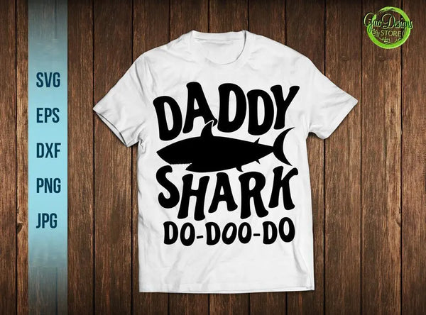 Daddy shark svg, doo-doo-doo svg Eps Png Pdf Clipart Cut File, Daddy ...