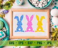 Easter bunny svg, Easter svg, Bunny silhouette, three bunnies, easter clipart, easter shape svg, easter cut file, rabbit svg GaoDesigns Store Digital item