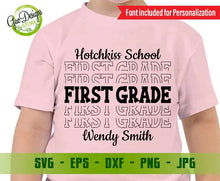 Load image into Gallery viewer, First Grade Echo SVG, hello 1st grade shirt svg, first day of school svg first grade svg Teacher svg GaoDesigns Store Digital item
