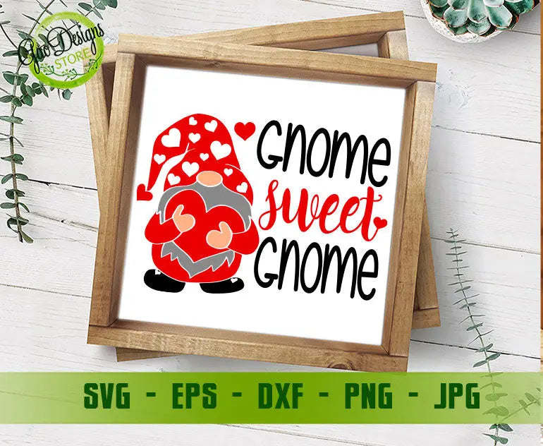 Gnome Sweet Gnome SVG file, Valentines Day SVG cut file, Home Sweet Home svg file GaoDesigns Store Digital item