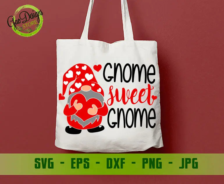 Gnome Sweet Gnome SVG file, Valentines Day SVG cut file, Home Sweet Home svg file GaoDesigns Store Digital item