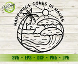 Happiness comes in waves svg vacay vibes cricut svg files summer png wave svg Summertime Svg GaoDesigns Store Digital item