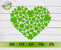 Heart of Shamrocks St Patrick's Day SVG, St Patrick's Day shirt, Clover Heart, cut file, silhouette cameo, cricut GaoDesigns Store Digital item