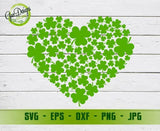 Heart of Shamrocks St Patrick's Day SVG, St Patrick's Day shirt, Clover Heart, cut file, silhouette cameo, cricut GaoDesigns Store Digital item